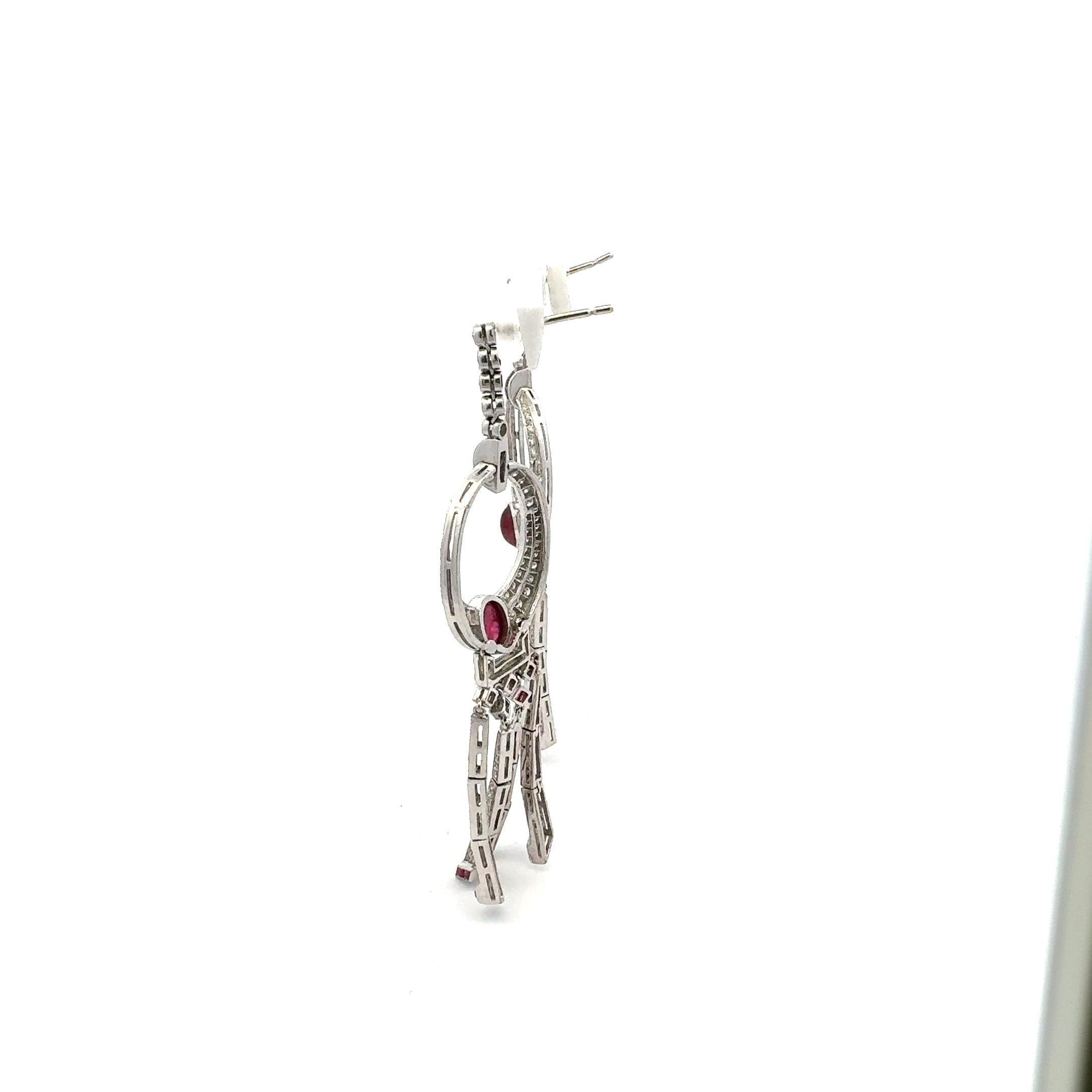5.30 Carat Round Brilliant H SI1 Diamond Platinum Drop Earrings
