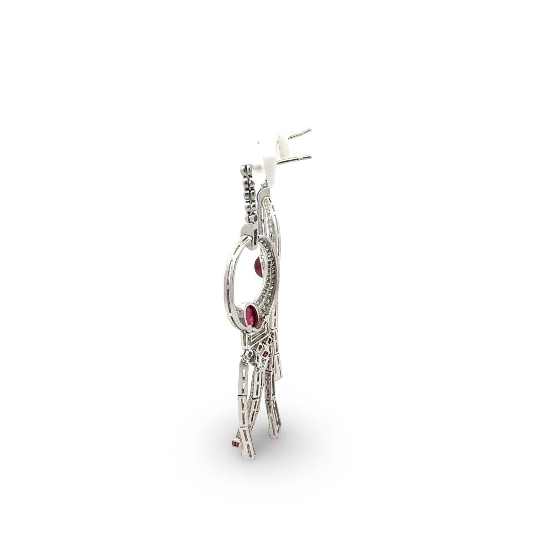 Vintage Platinum Drop Earrings with 5.3 Carat Round H-SI1 Diamonds