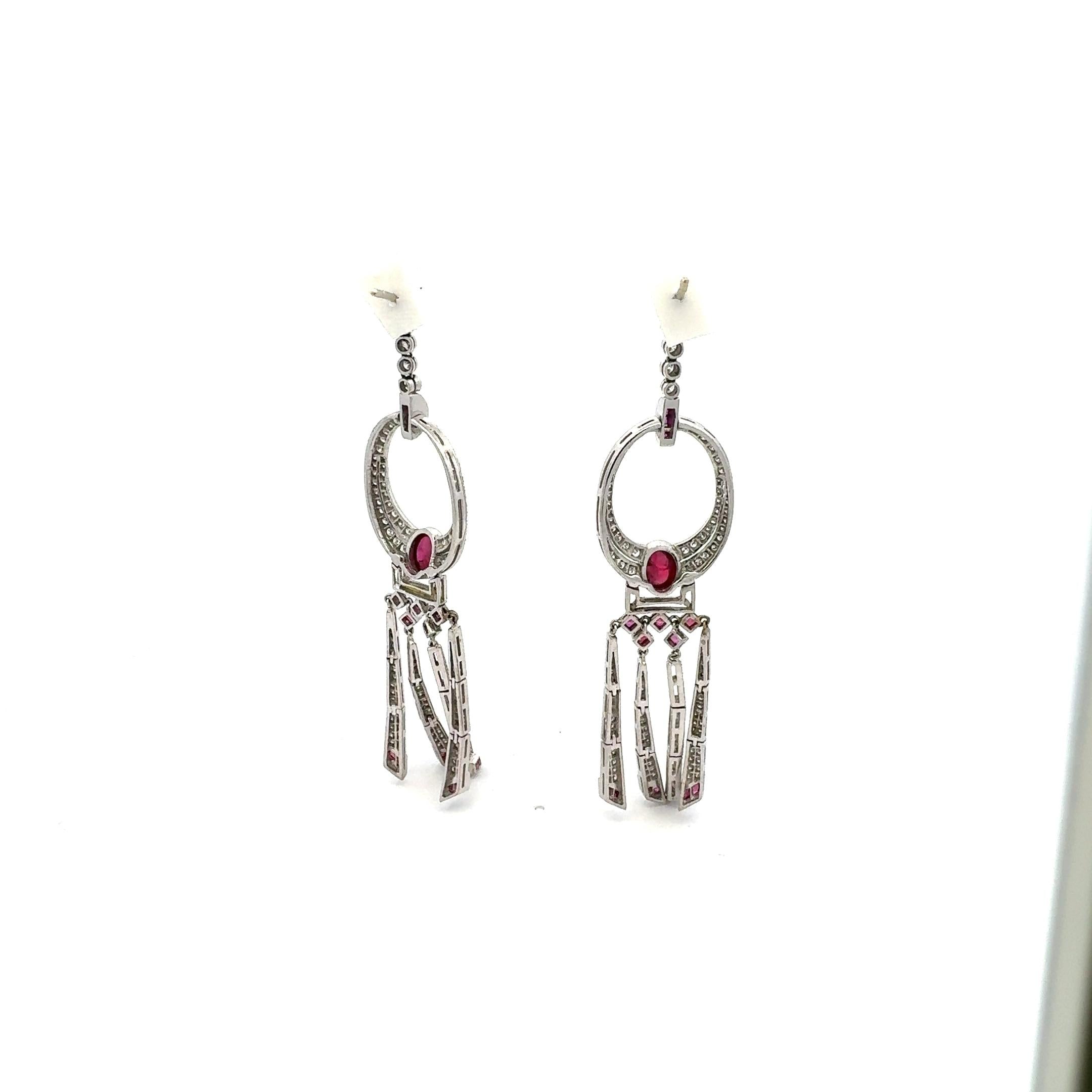5.30 Carat Round Brilliant H SI1 Diamond Platinum Drop Earrings
