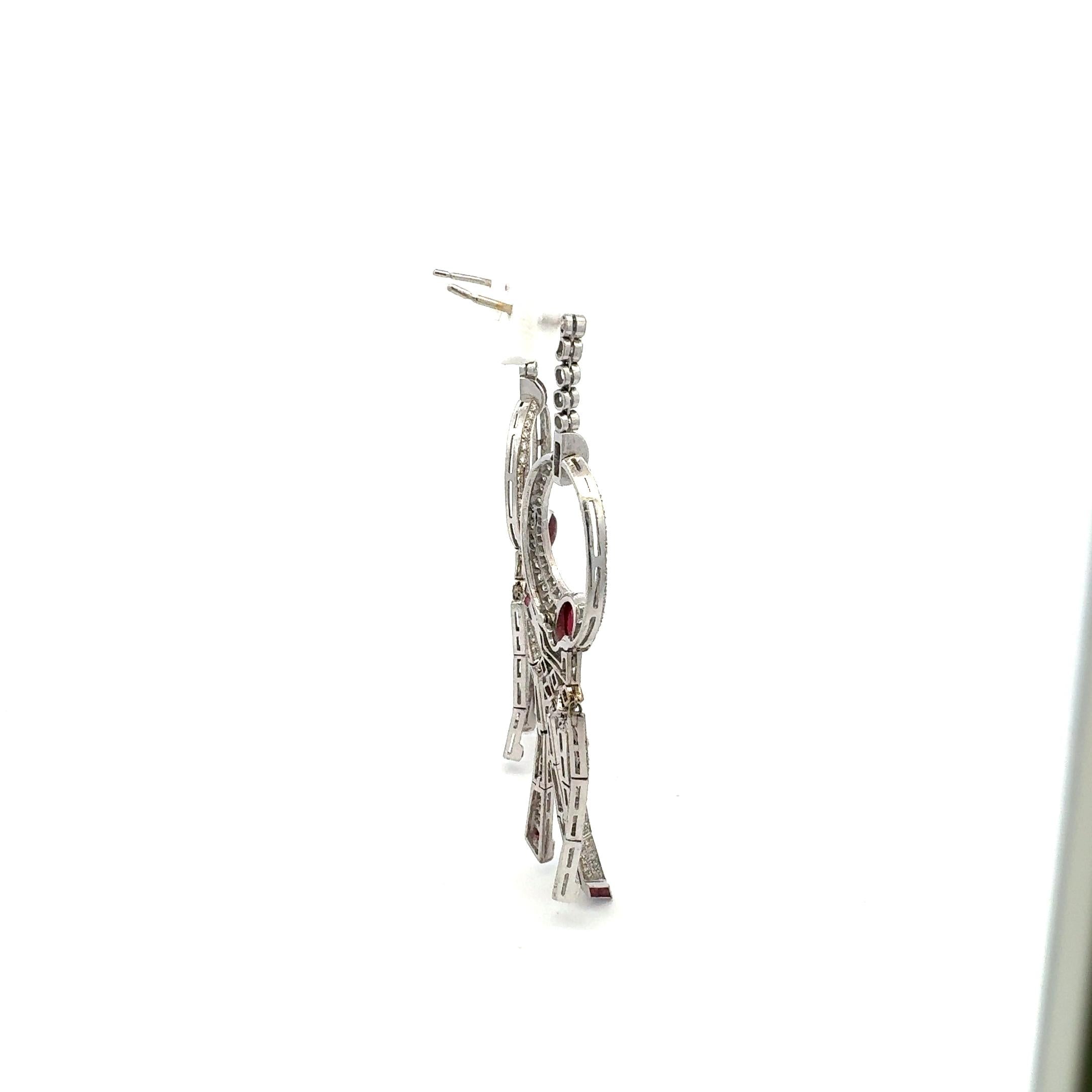 5.30 Carat Round Brilliant H SI1 Diamond Platinum Drop Earrings