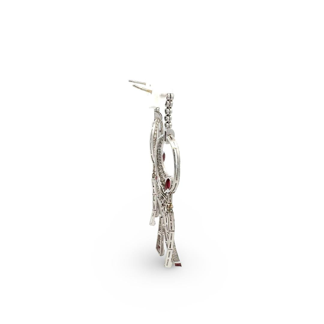 Vintage Platinum Drop Earrings with 5.3 Carat Round H-SI1 Diamonds