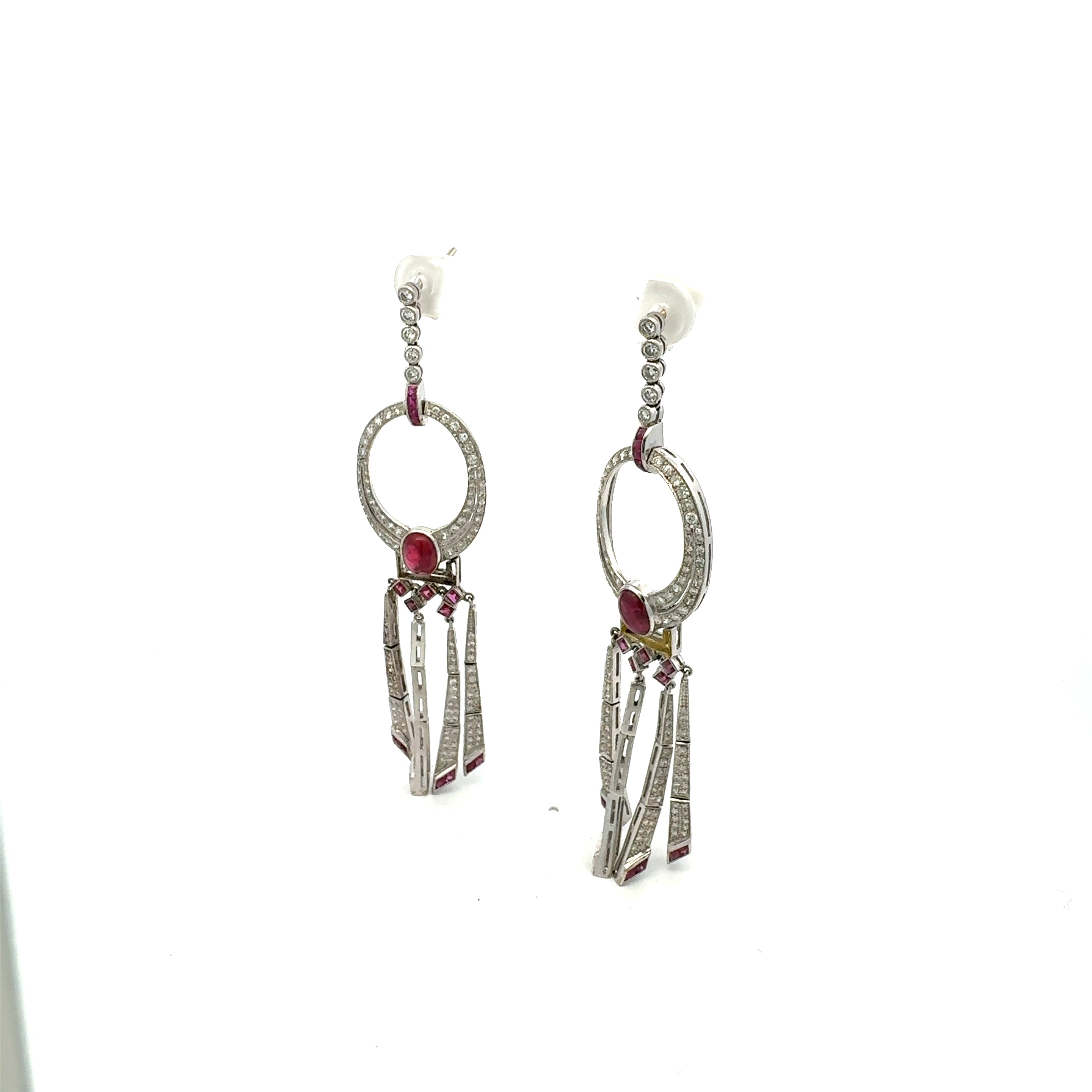 5.30 Carat Round Brilliant H SI1 Diamond Platinum Drop Earring