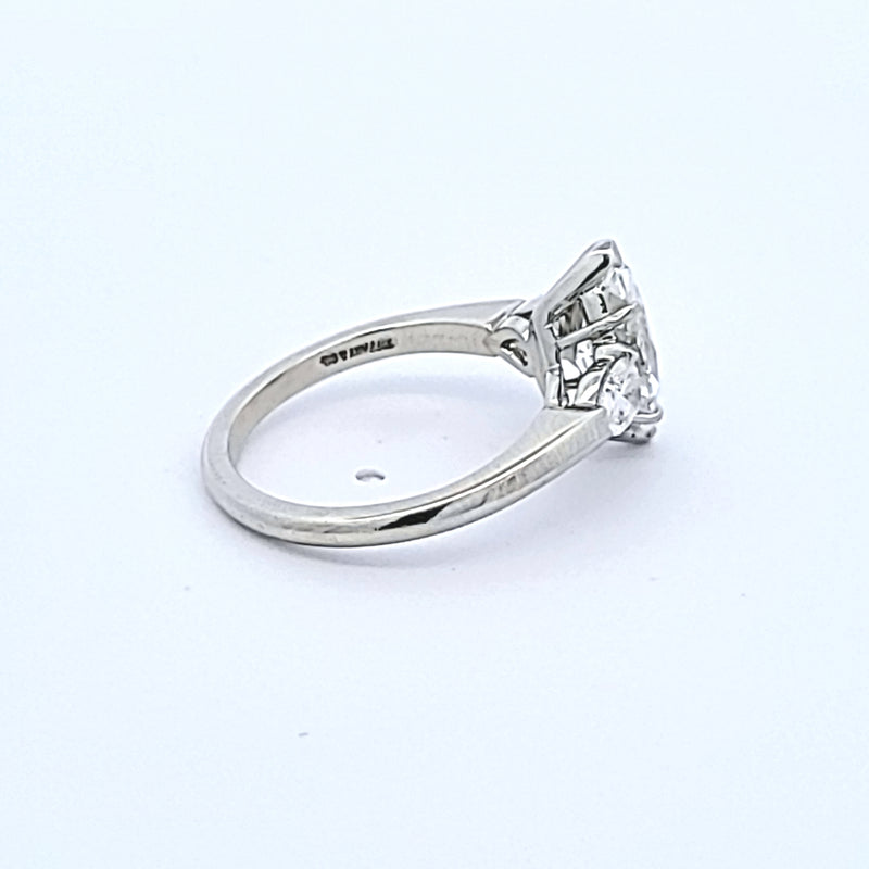 Tiffany & Co 2.32 Carat Marquis and Pear Shape Diamond Platinum Engagement Ring