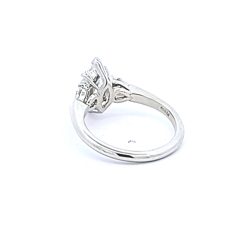 Tiffany & Co 2.32 Carat Marquis and Pear Shape Diamond Platinum Engagement Ring