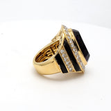 18.40 Carat Amethysts 1.50 Carat Diamond 18 Karat Yellow Gold Gems Stone Ring