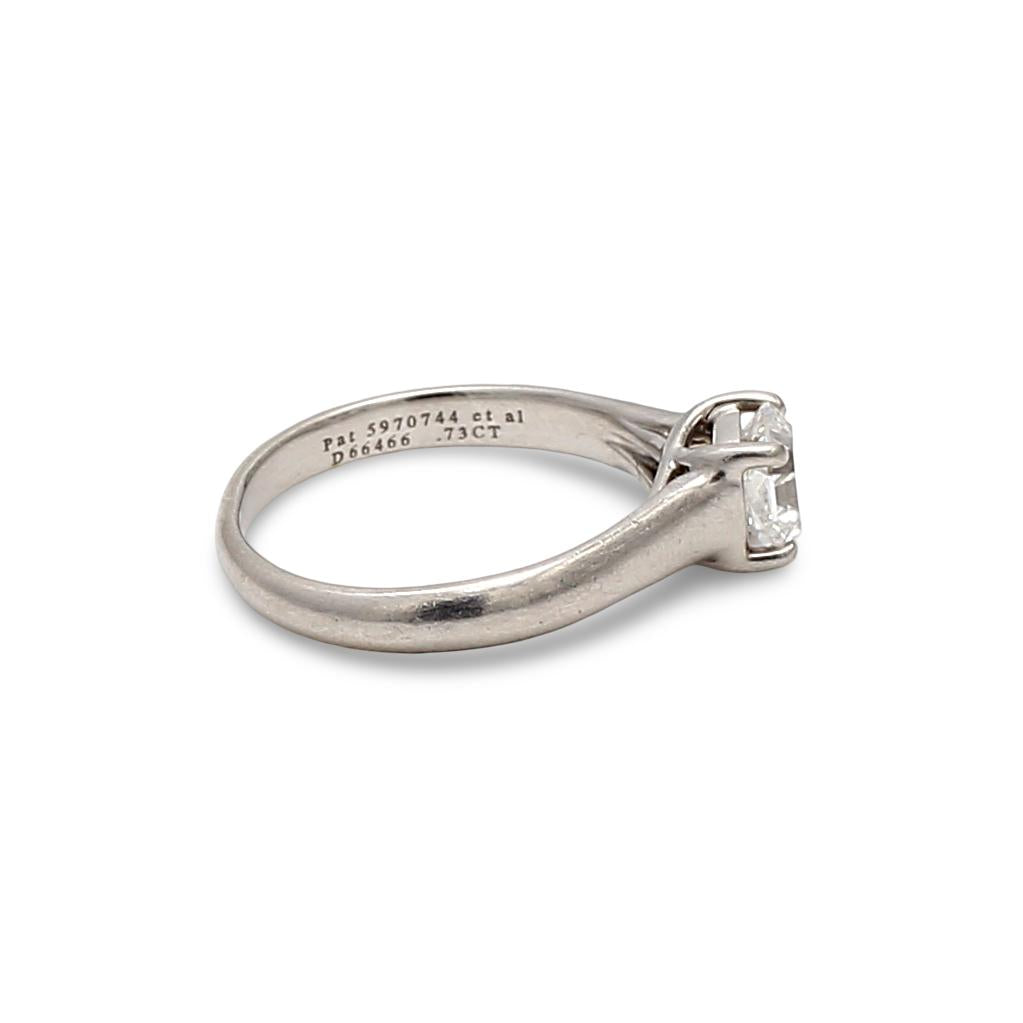 Tiffany & Co White Platinum Engagement Ring with 0.73ct Emerald F VVS1 Diamond