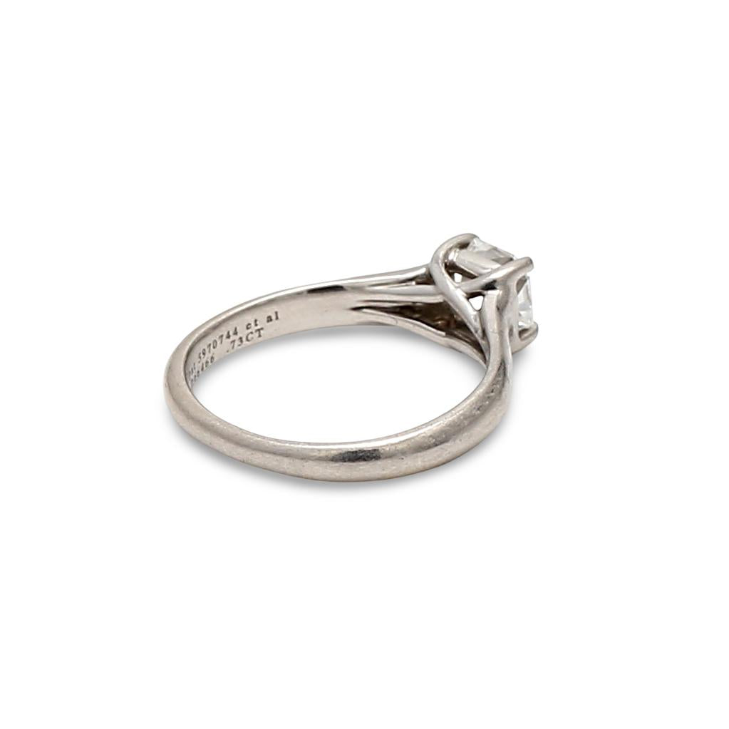 Tiffany & Co White Platinum Engagement Ring with 0.73ct Emerald F VVS1 Diamond