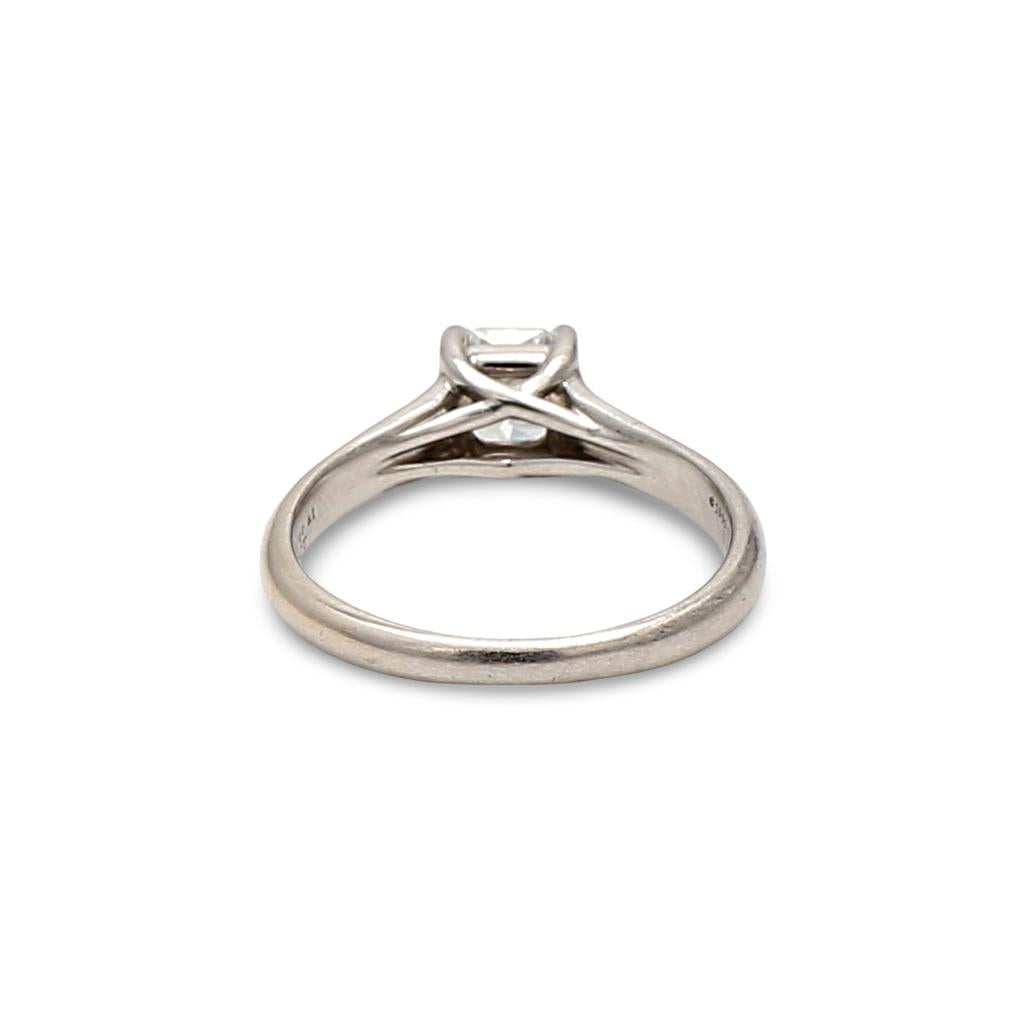Tiffany & Co White Platinum Engagement Ring with 0.73ct Emerald F VVS1 Diamond