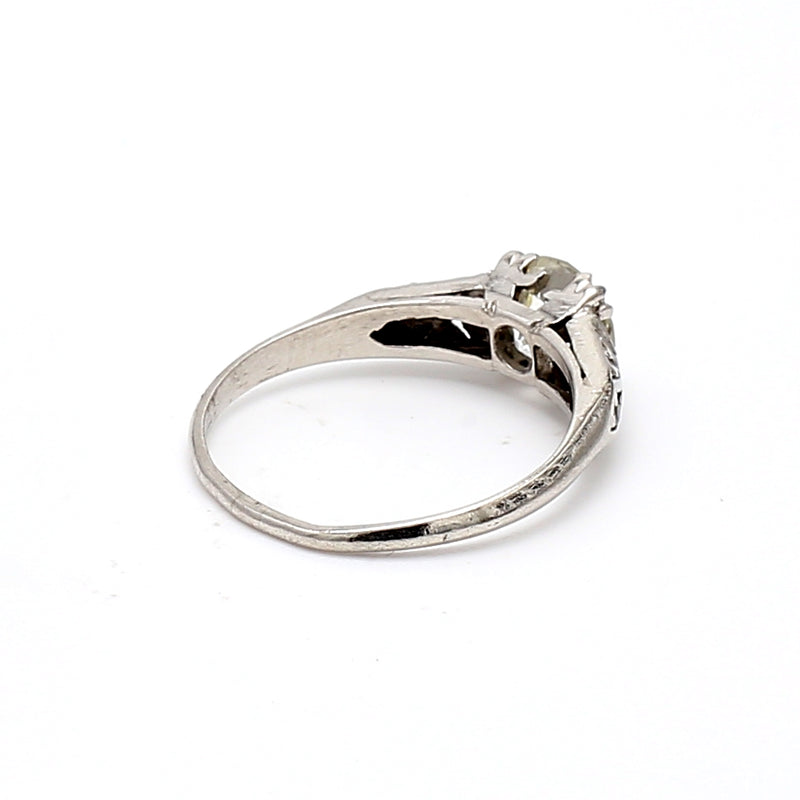 1.25 Carat Old European Cut K SI2 Diamond Platinum Engagement Ring