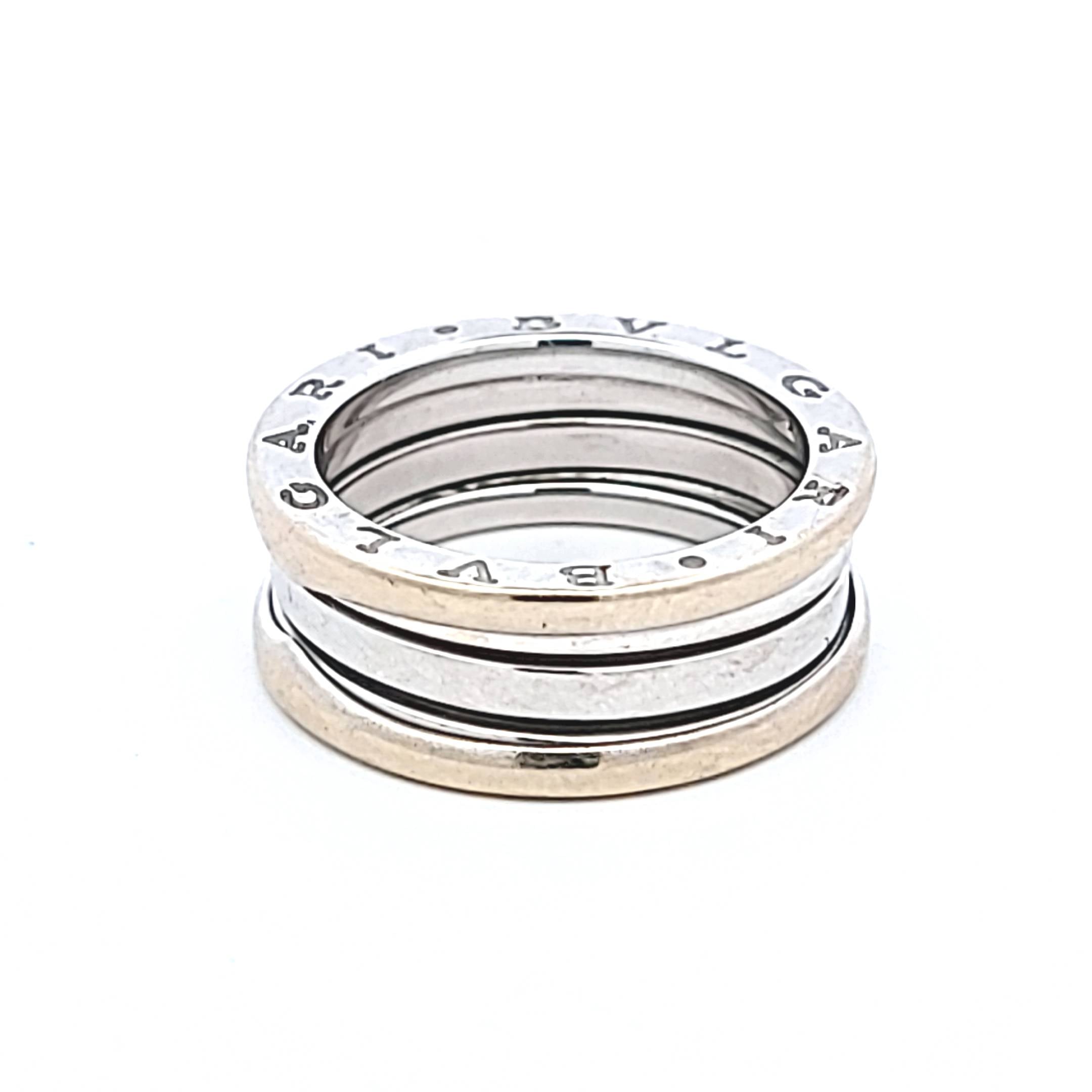 Bvlgari Vintage 9.20 Grams Size 6 18 Karat White Gold Band Ring