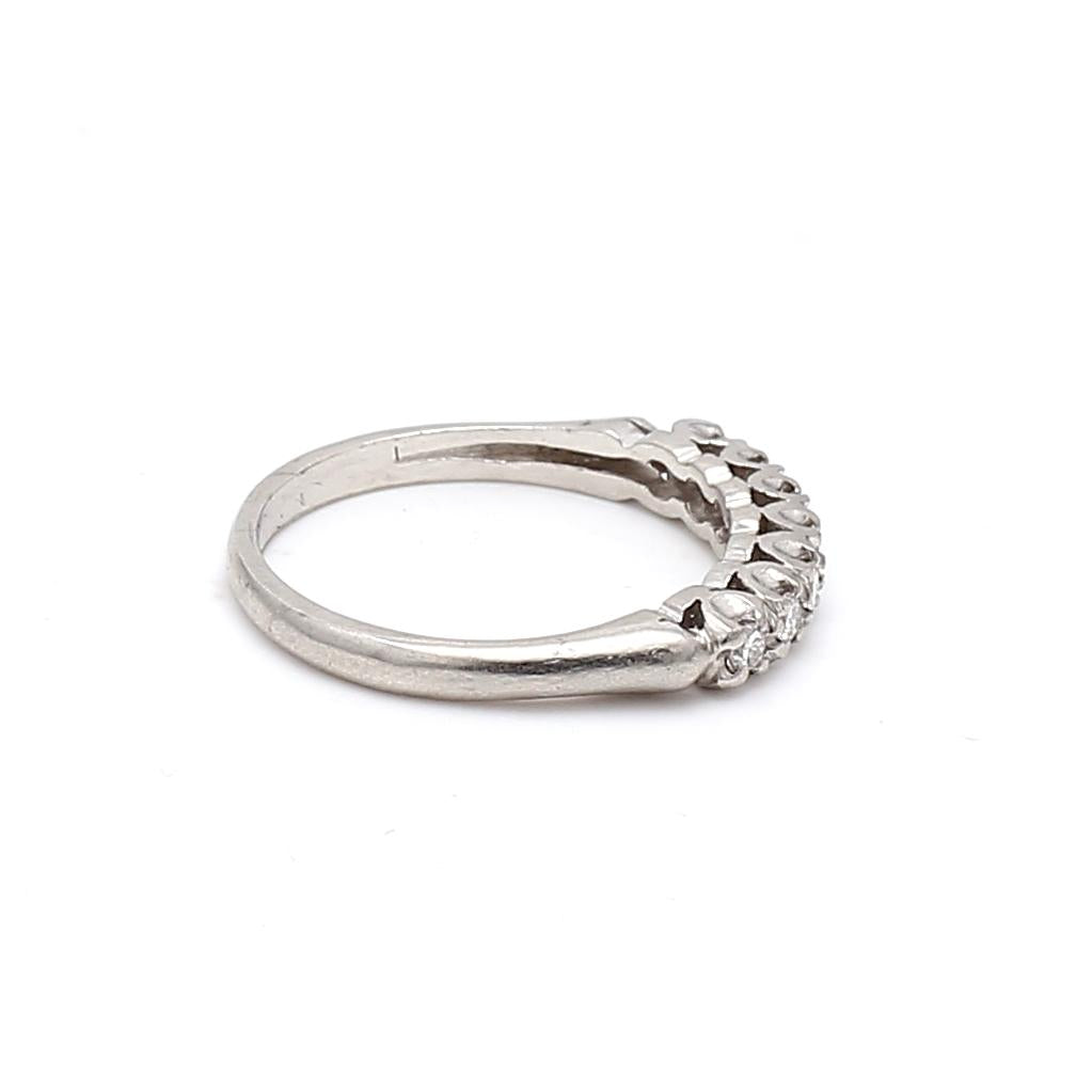 Platinum Band Ring with 0.2 Carat Old European Cut I-SI1 Diamond Size 5.75