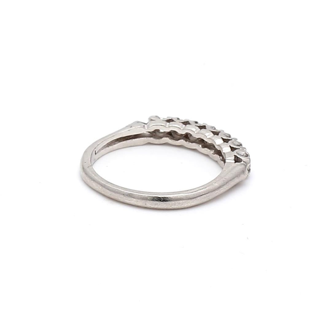 Platinum Band Ring with 0.2 Carat Old European Cut I-SI1 Diamond Size 5.75