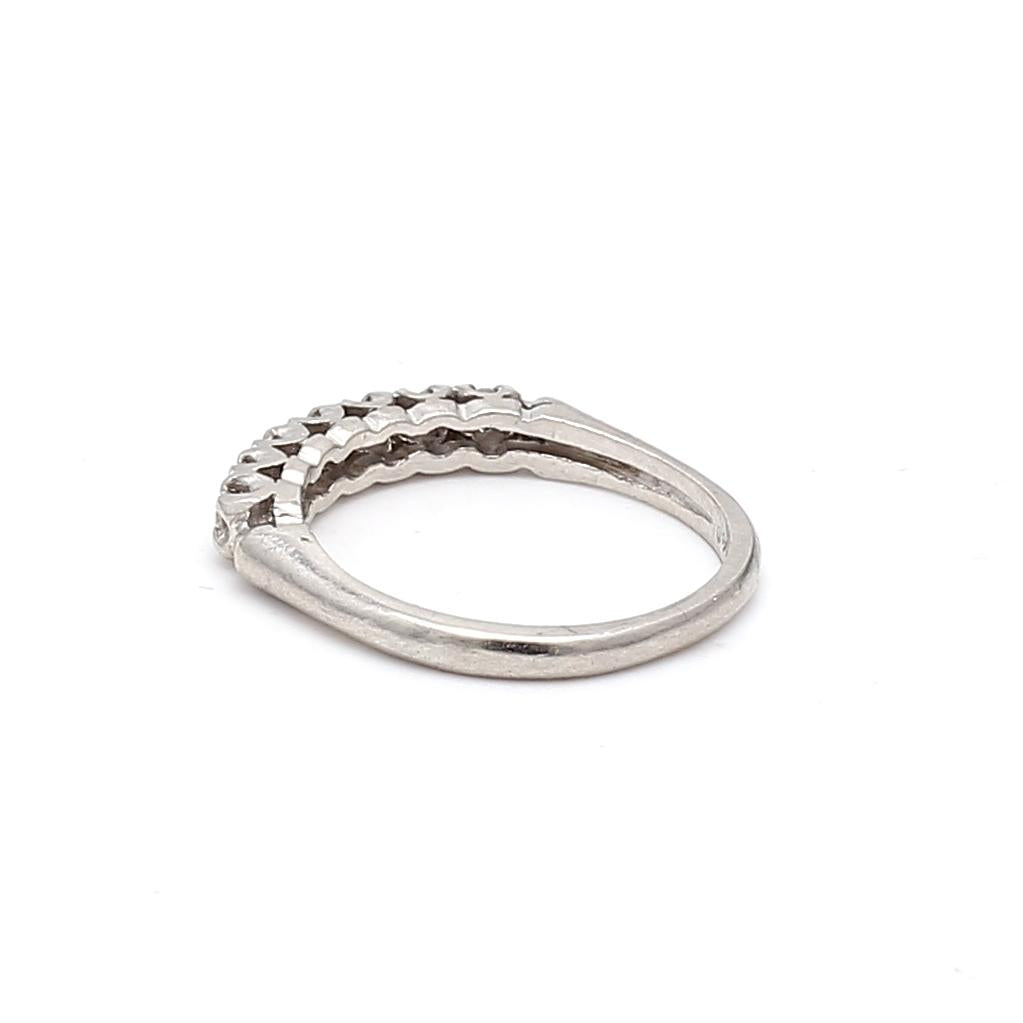 Platinum Band Ring with 0.2 Carat Old European Cut I-SI1 Diamond Size 5.75