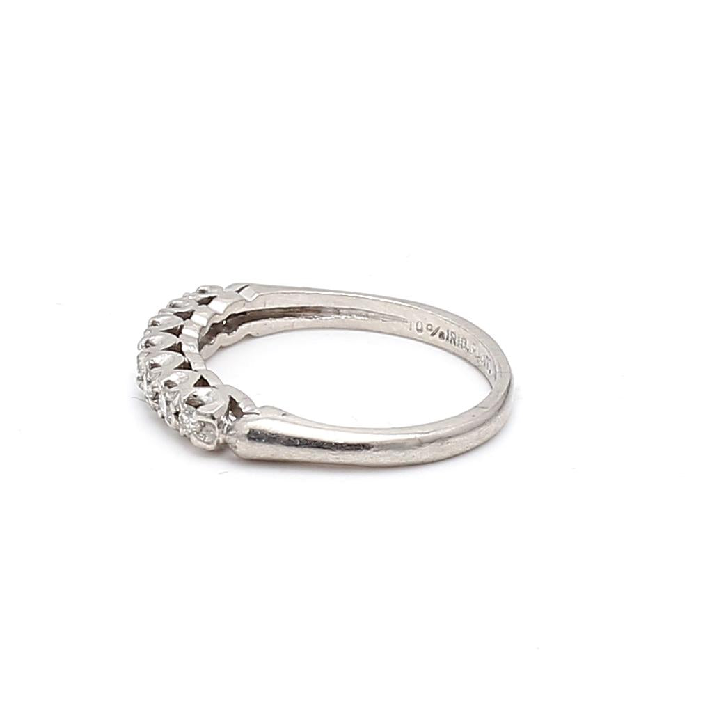 Platinum Band Ring with 0.2 Carat Old European Cut I-SI1 Diamond Size 5.75