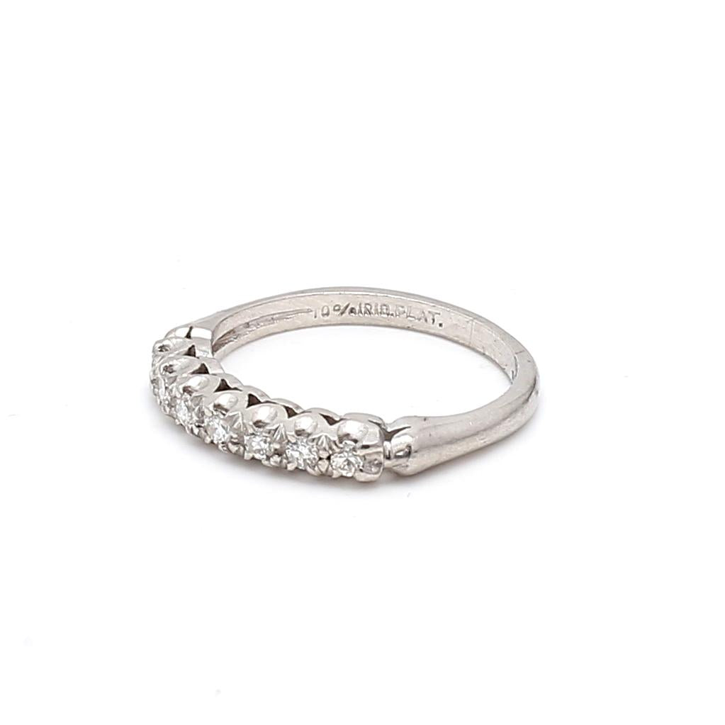 Platinum Band Ring with 0.2 Carat Old European Cut I-SI1 Diamond Size 5.75