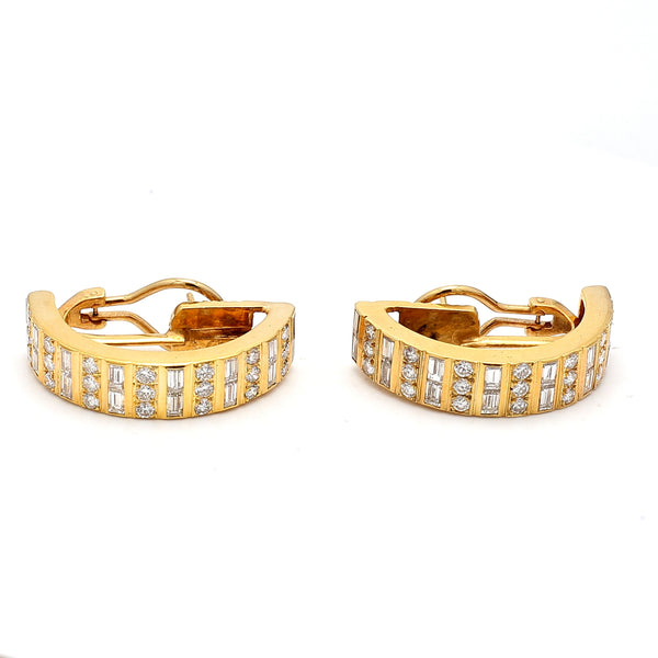 5.00 Carat G VS1 Diamond 18 Karat Yellow Gold Clip On Earrings