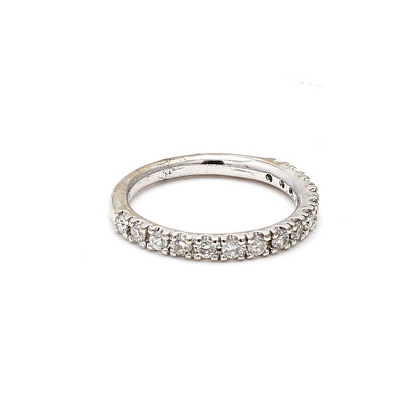 0.45 Carat Round Brilliant H SI1 Diamond 14 Karat White Gold Band Ring