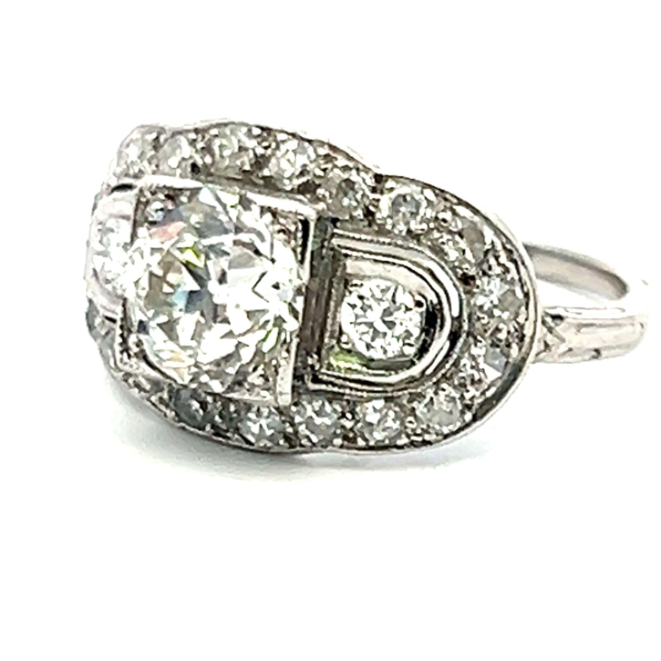 Antique Platinum Engagement Ring with 2.36ct Old European & Round Diamonds GIA