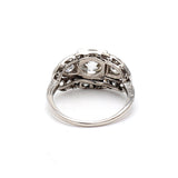 2.36 Carat Old European Cut J SI1 and Round Brilliant Diamond Platinum Engagement Ring