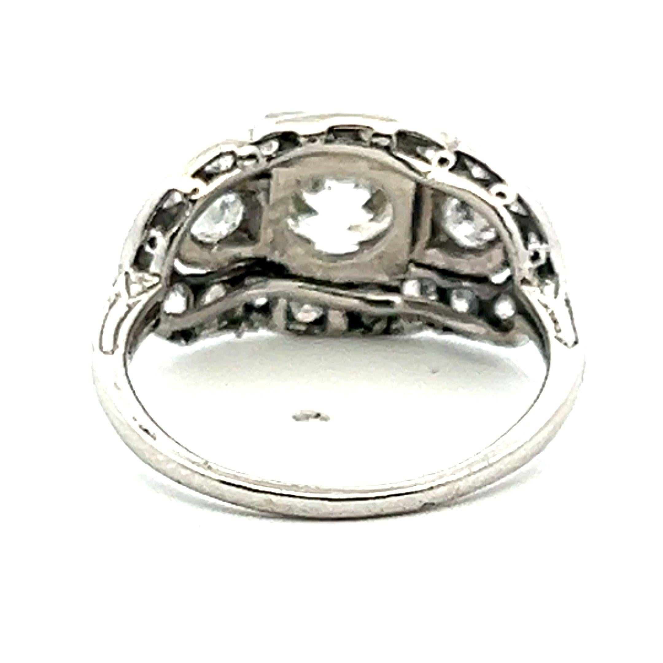 Antique Platinum Engagement Ring with 2.36ct Old European & Round Diamonds GIA