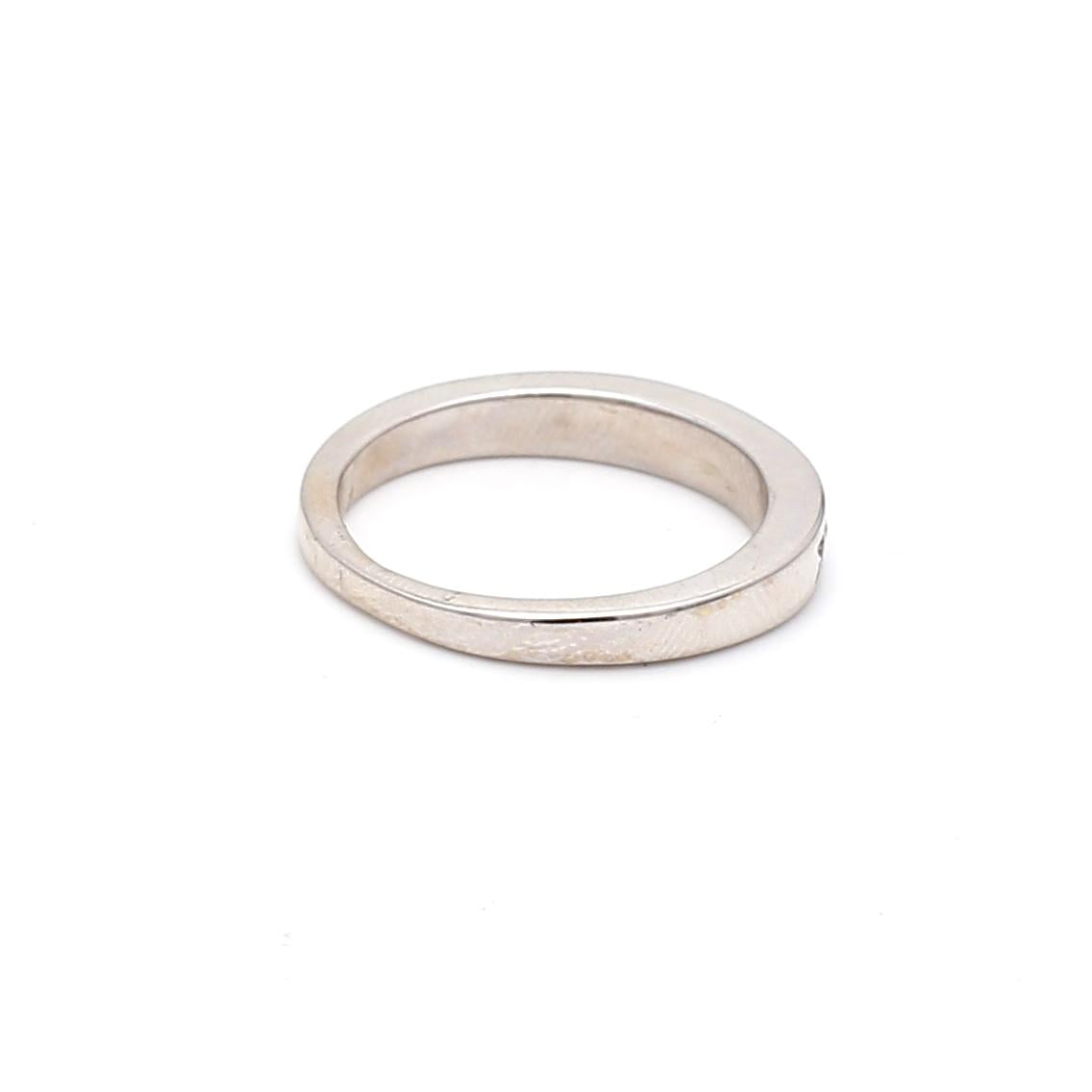 Vintage 18K White Gold Band Ring with 0.35 Carat Round F-VS2 Diamonds Size 6
