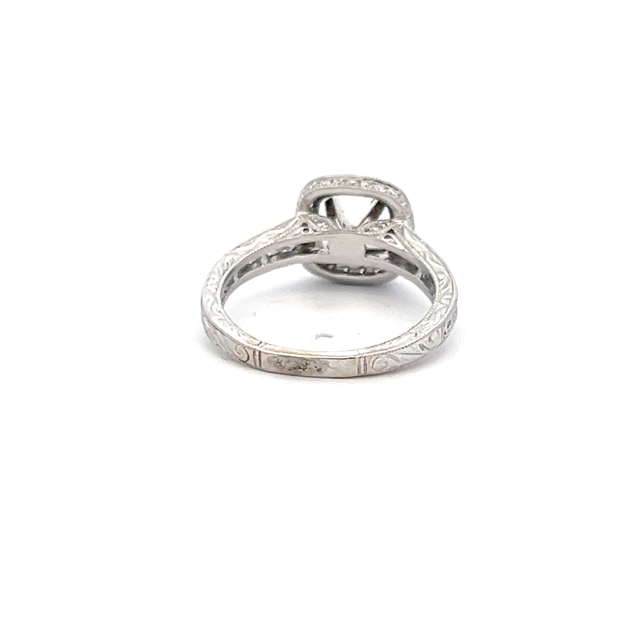0.65 Carat Round Brilliant H VS1 Diamond 14 Karat White Gold Semi Mount Ring