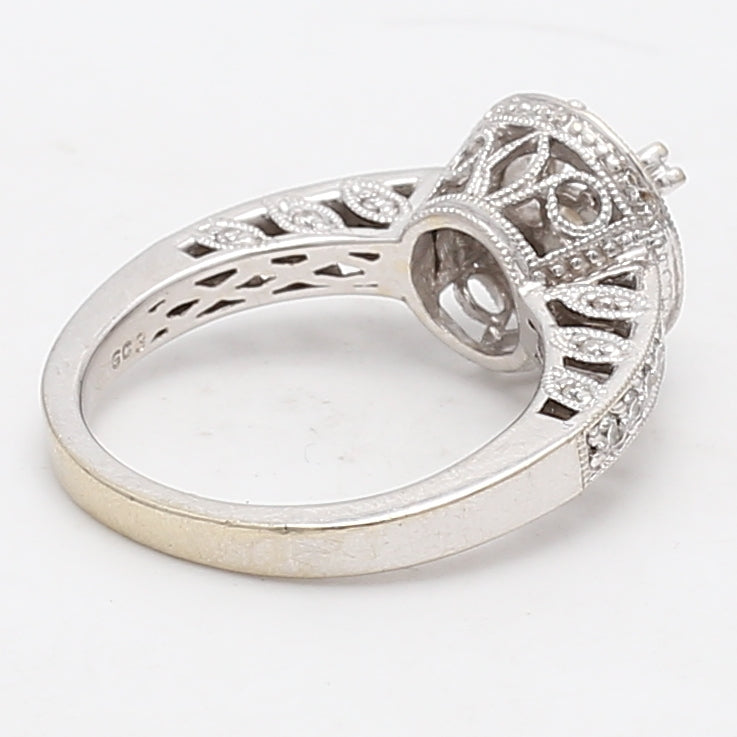 0.60 Carat Round Brilliant H VS1 Diamond 14 Karat White Gold Semi Mount Ring