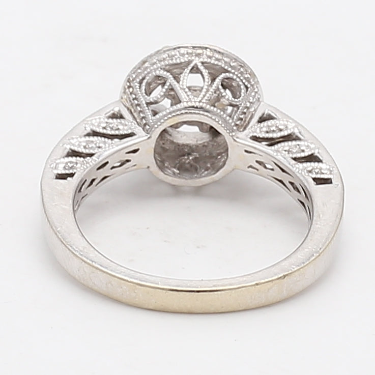 0.60 Carat Round Brilliant H VS1 Diamond 14 Karat White Gold Semi Mount Ring