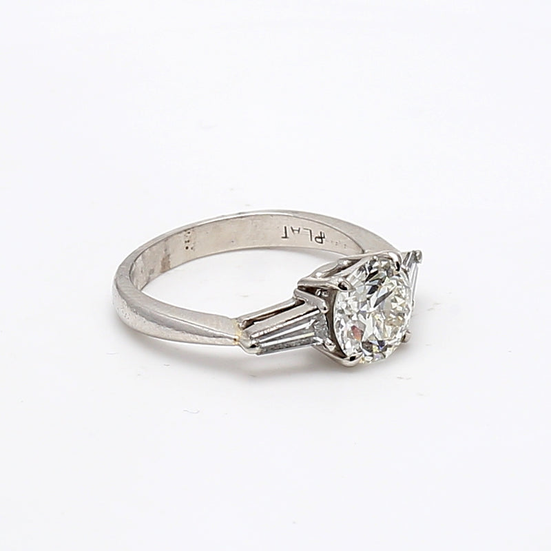 1.57 Carat Circular Brilliant Cut and Other Diamond Platinum Engagement Ring