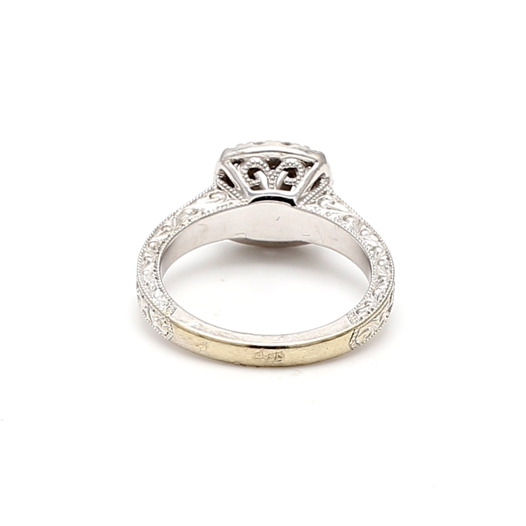 0.55 Carat Round Brilliant H VS2 Diamond 14 Karat White Gold Semi Mount Ring
