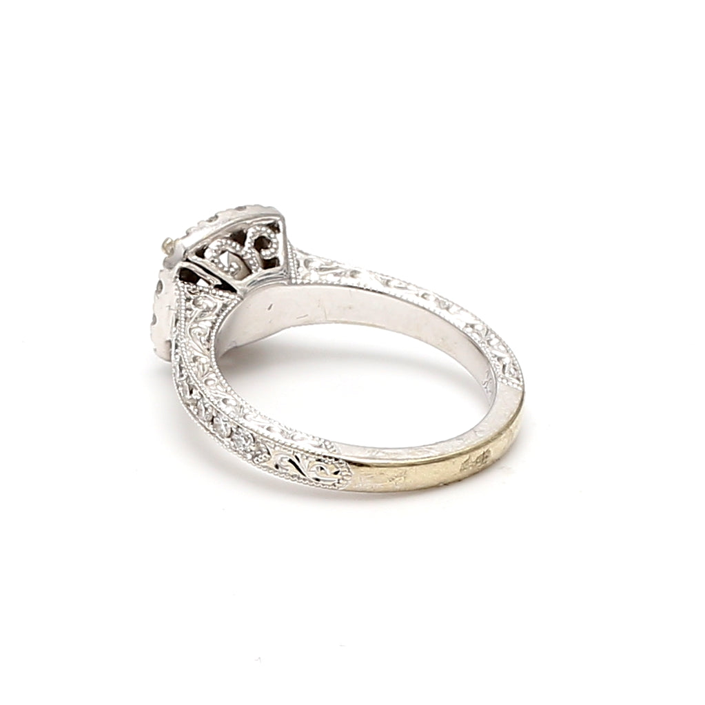 0.55 Carat Round Brilliant H VS2 Diamond 14 Karat White Gold Semi Mount Ring