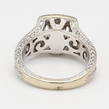 0.45 Carat Princess Cut and Round Diamond 14 Karat White Gold Semi Mount Ring