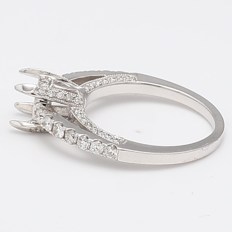 0.50 Carat Round Brilliant G VS1 Diamond 14 Karat White Gold Semi Mount Ring
