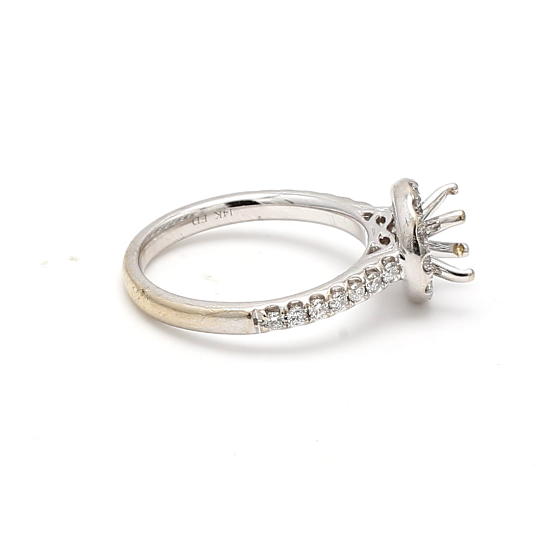 0.70 Carat Round Brilliant H SI1 Diamond 14 Karat White Gold Semi Mount Ring