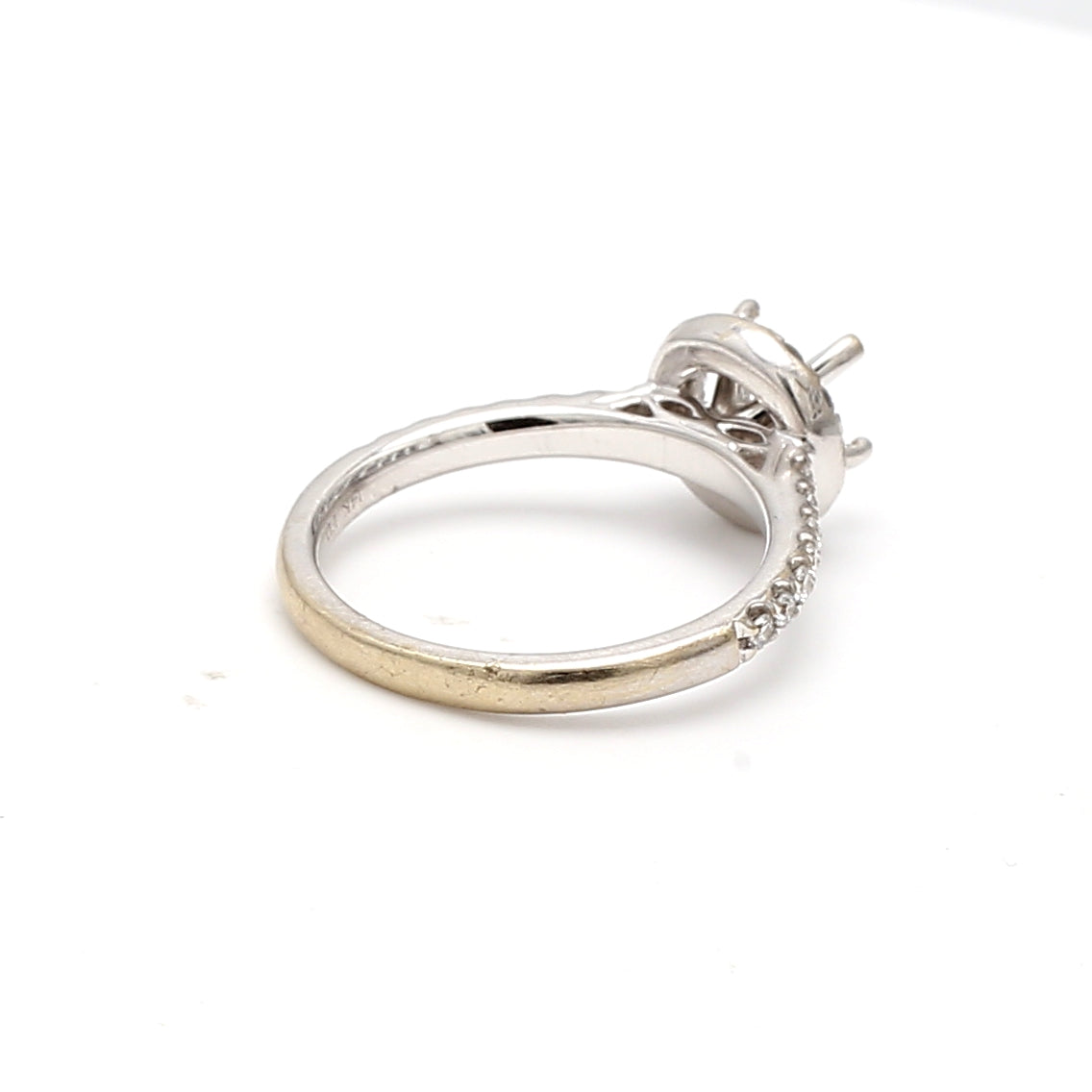 0.70 Carat Round Brilliant H SI1 Diamond 14 Karat White Gold Semi Mount Ring