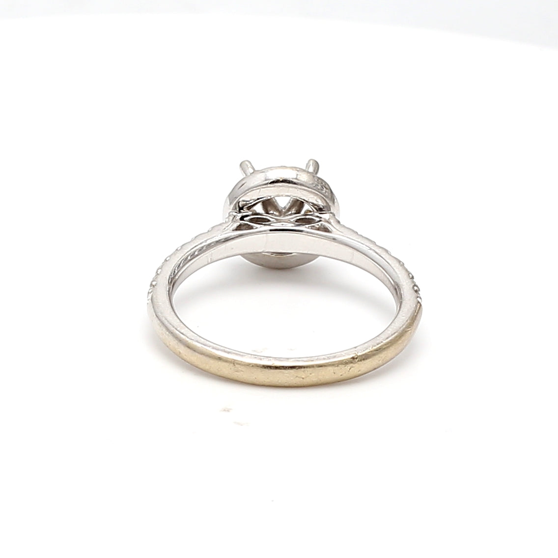 0.70 Carat Round Brilliant H SI1 Diamond 14 Karat White Gold Semi Mount Ring
