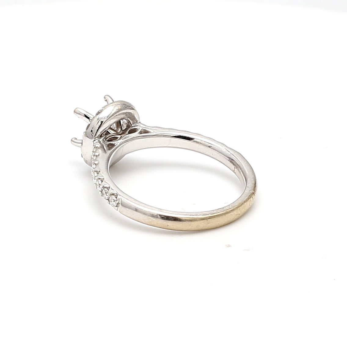 0.70 Carat Round Brilliant H SI1 Diamond 14 Karat White Gold Semi Mount Ring