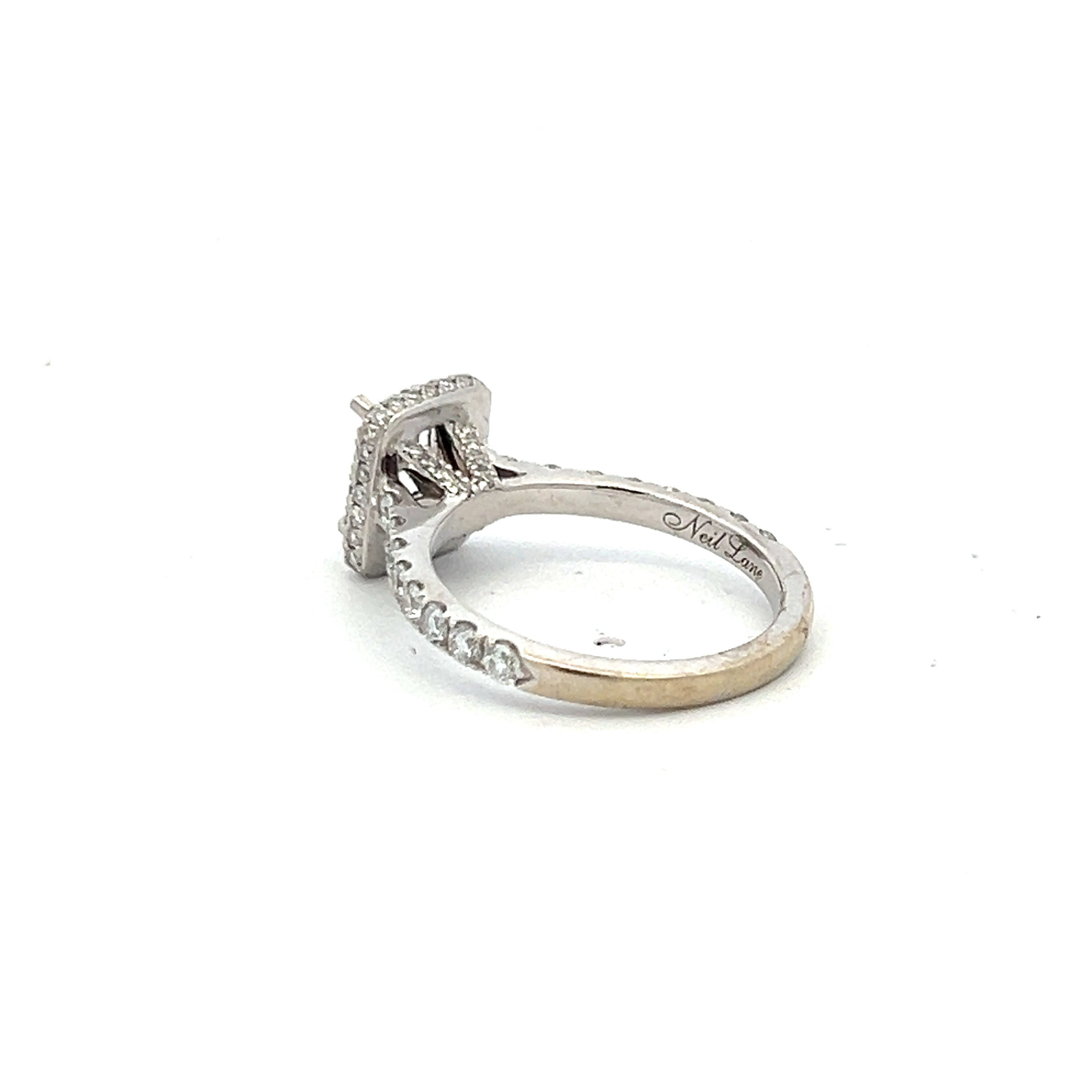 0.80 Carat Round Brilliant G VS2 Diamond 14 Karat White Gold Semi Mount Ring
