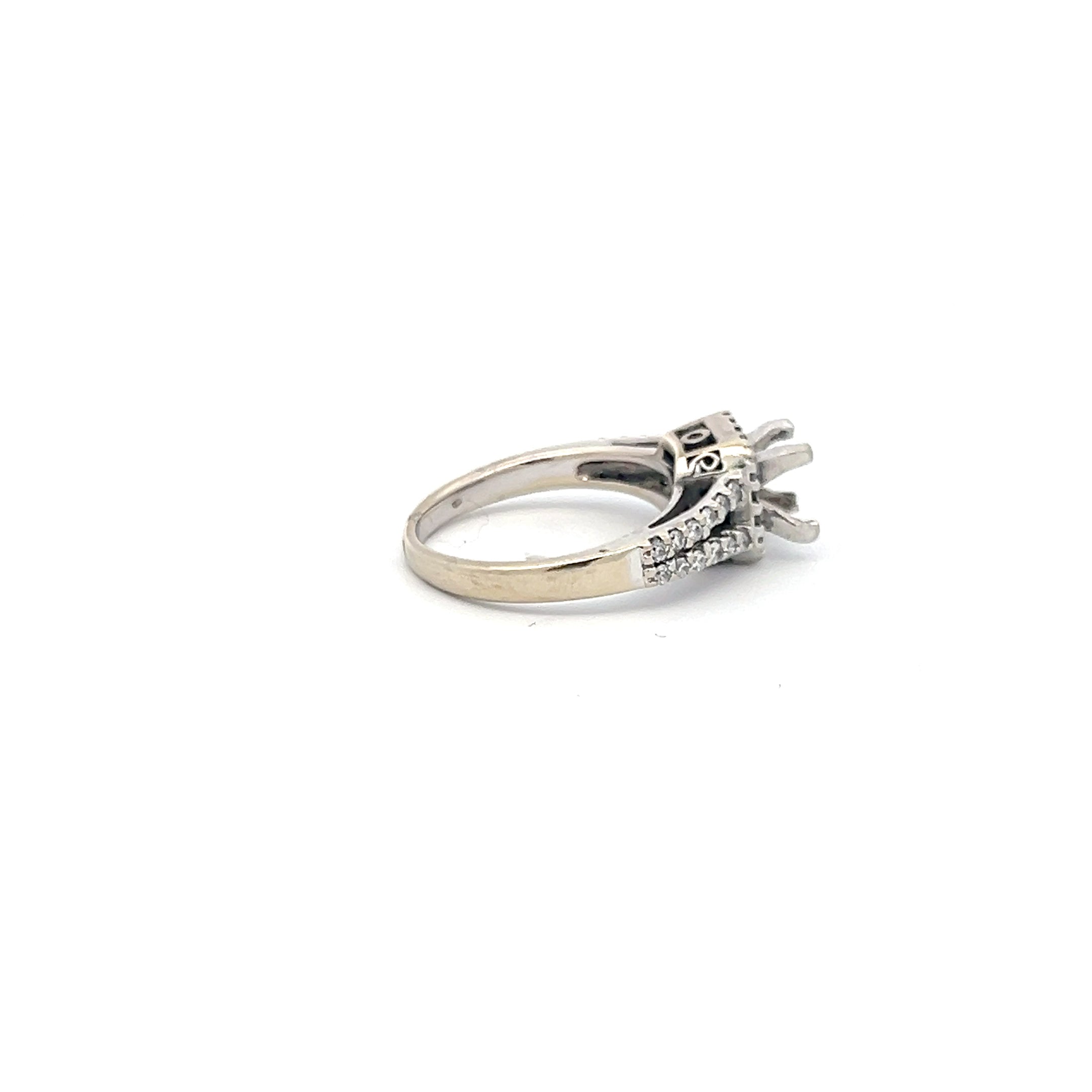 0.30 Carat Round Brilliant I SI1 Diamond 14 Karat White Gold Semi Mount Ring