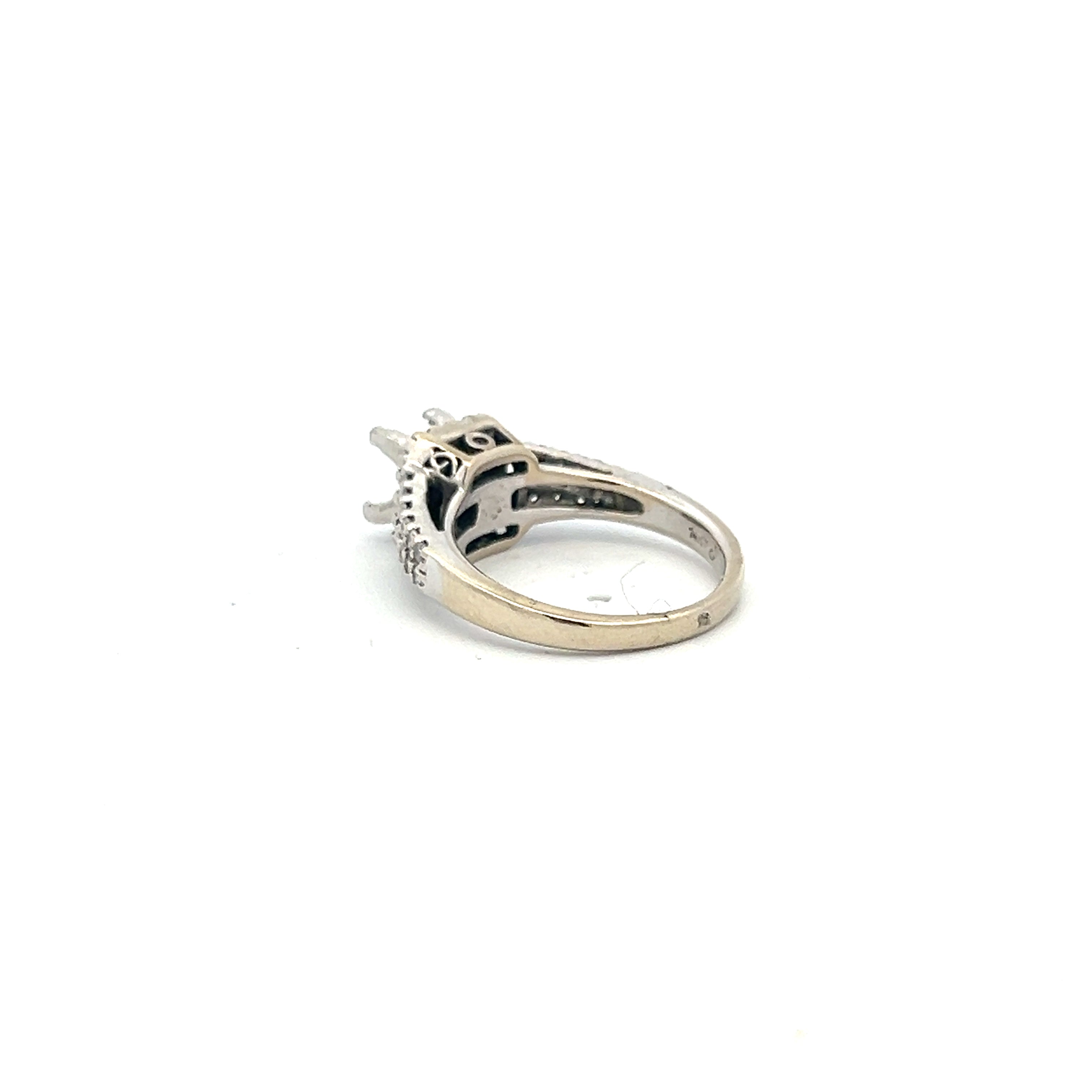 0.30 Carat Round Brilliant I SI1 Diamond 14 Karat White Gold Semi Mount Ring