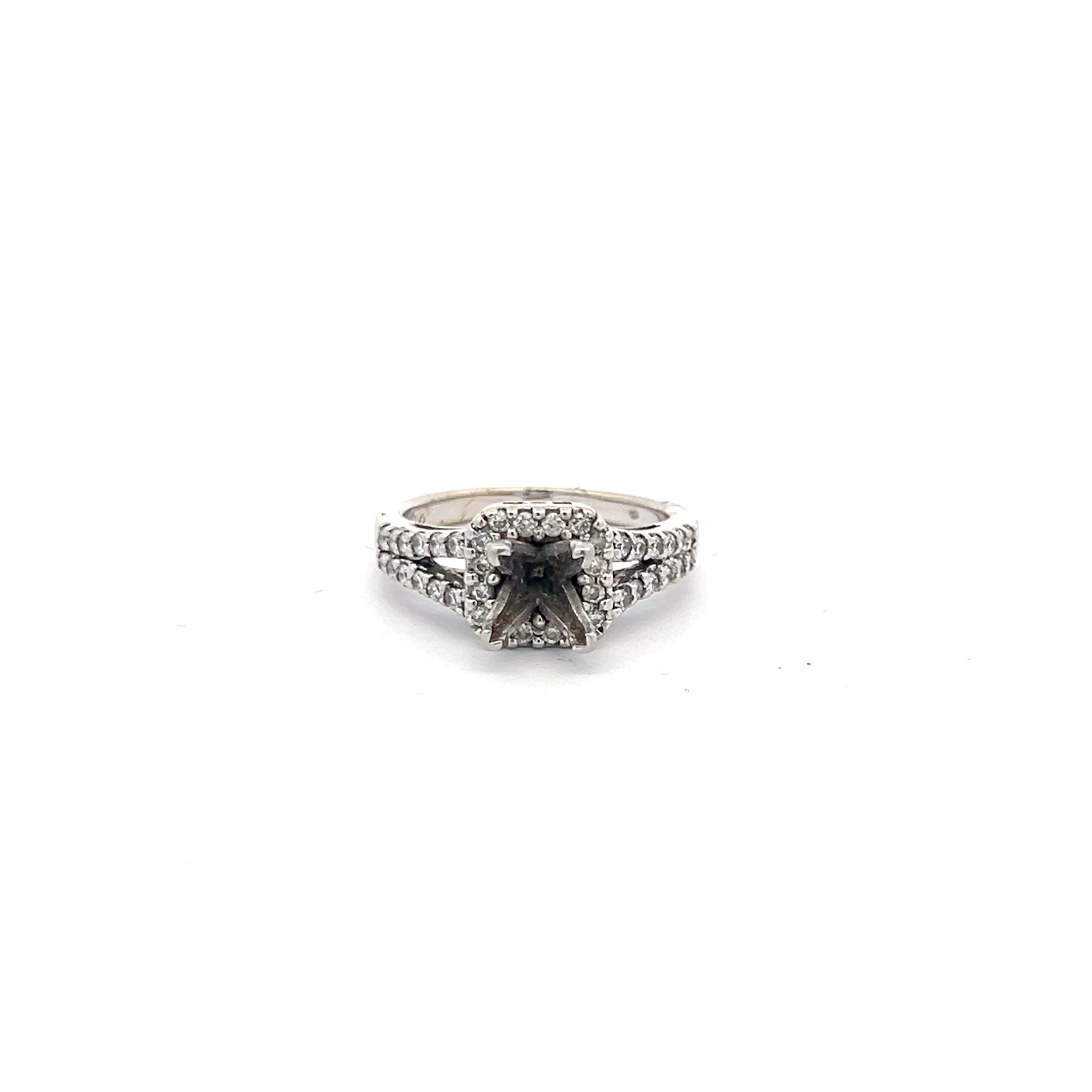 0.30 Carat Round Brilliant I SI1 Diamond 14 Karat White Gold Semi Mount Ring