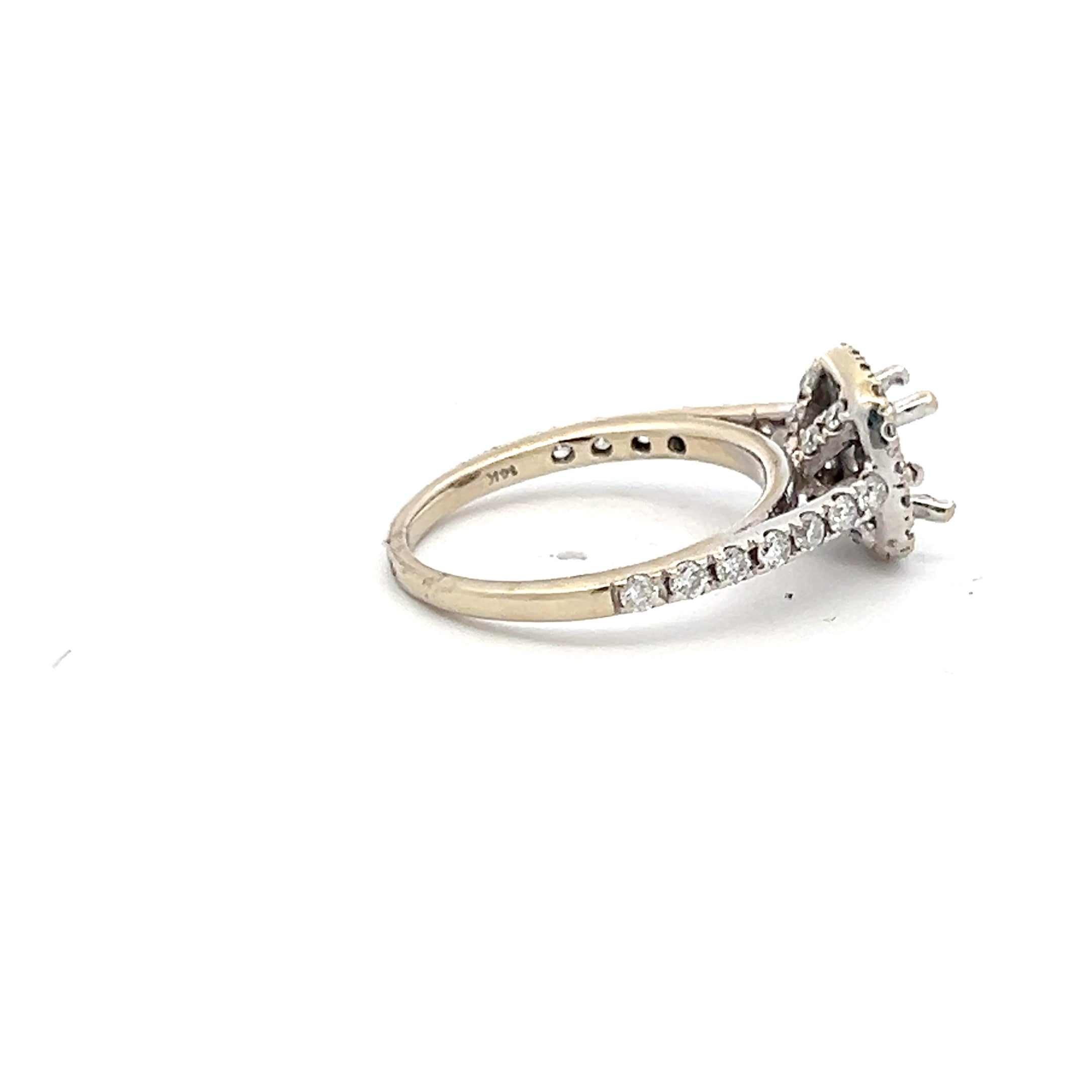 0.45 Carat Round Brilliant G SI1 Diamond 14 Karat White Gold Semi Mount Ring
