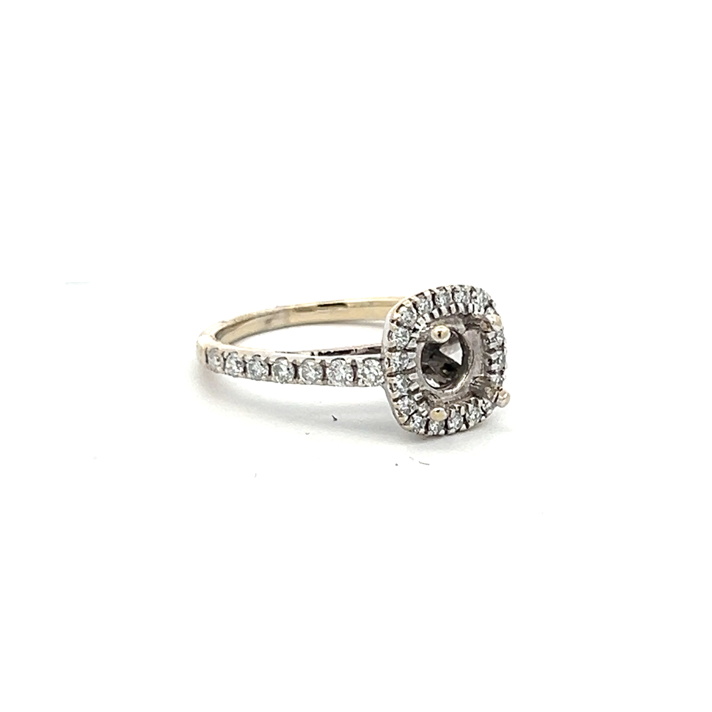 0.45 Carat Round Brilliant G SI1 Diamond 14 Karat White Gold Semi Mount Ring