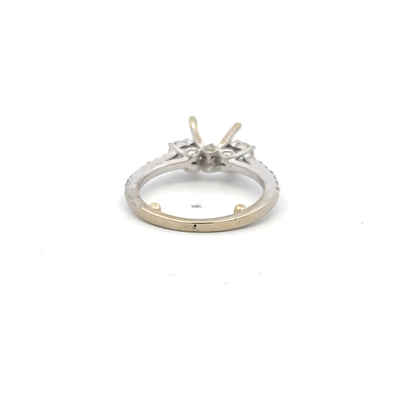 0.45 Carat Round Brilliant H VS1 Diamond 14 Karat White Gold Semi Mount Ring