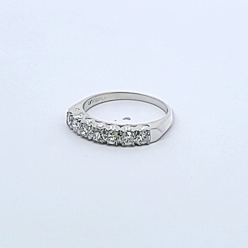 0.75 Carat Old European Cut H SI1 Diamond Platinum Band Ring