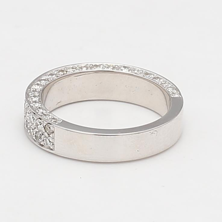 Vintage Platinum Band Ring with 1.76 Carat Round F VS Diamond Size 5.25