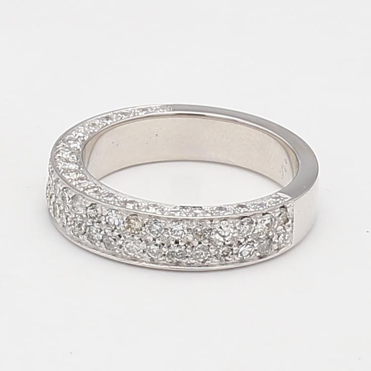 Vintage Platinum Band Ring with 1.76 Carat Round F VS Diamond Size 5.25