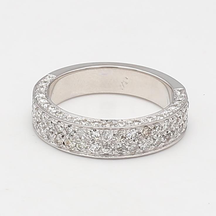 Vintage Platinum Band Ring with 1.76 Carat Round F VS Diamond Size 5.25