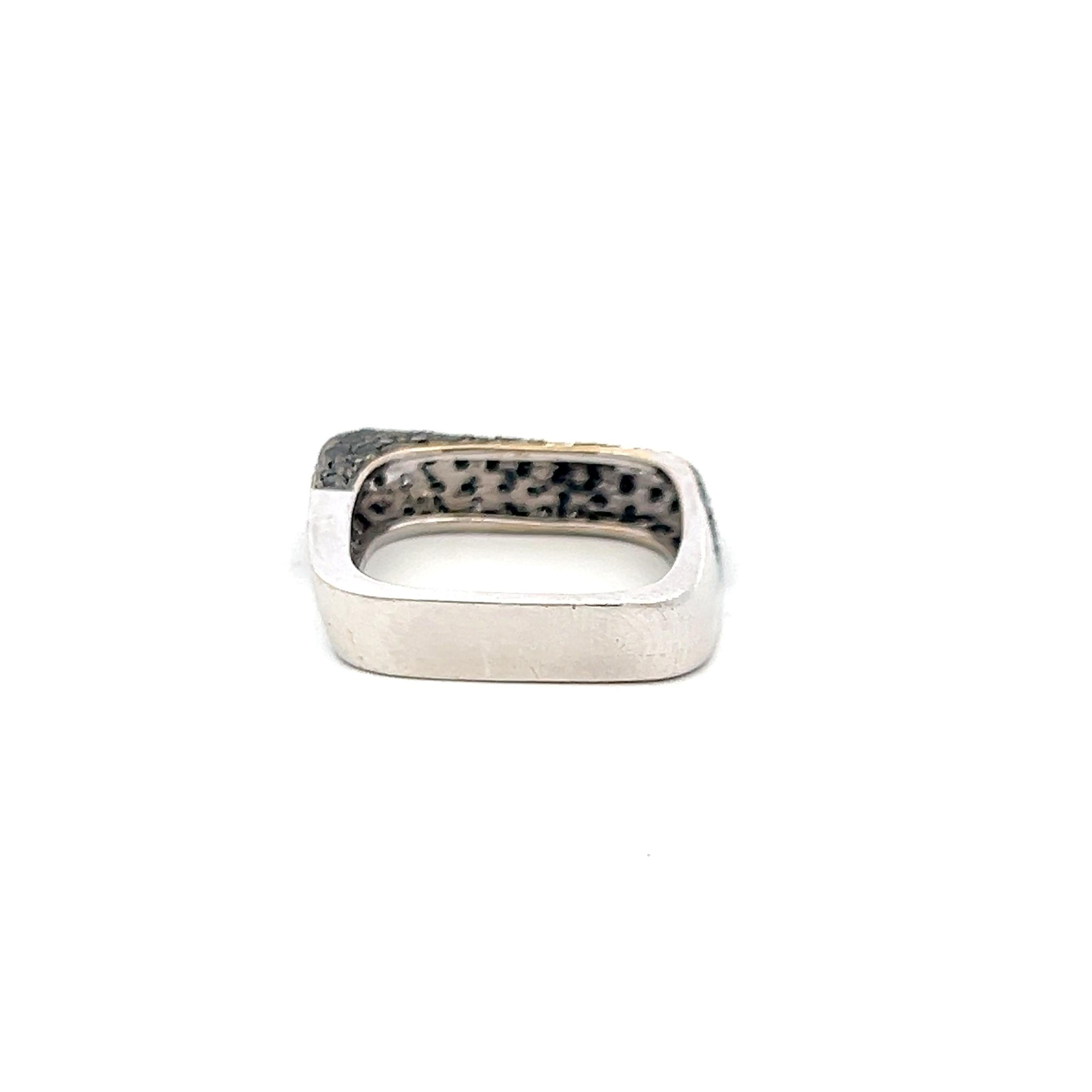 Vintage 18K White Gold Band Ring with 1.38 Carat Round Diamonds Size 7