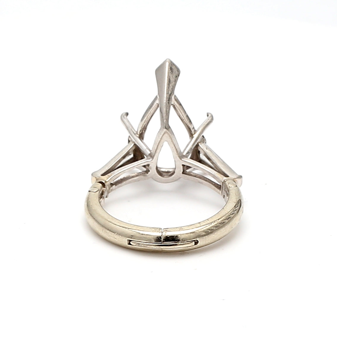 0.40 Carat Baguette Shape G VS1 Diamond Platinum Semi Mount Ring
